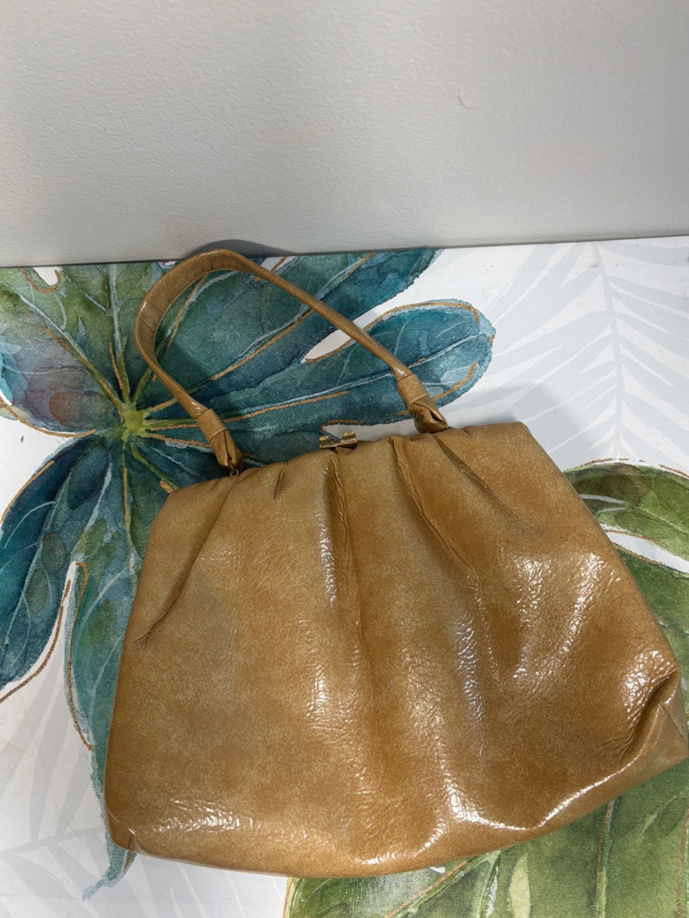 Vintage Caramel Leather Shoulder Bag
